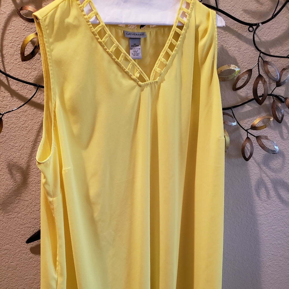 Summer fun plus size yellow blouse